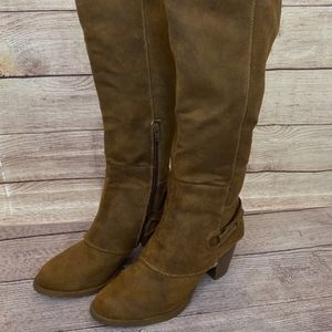 Mossimo Brown Faux Suede Knee Boots Size 10